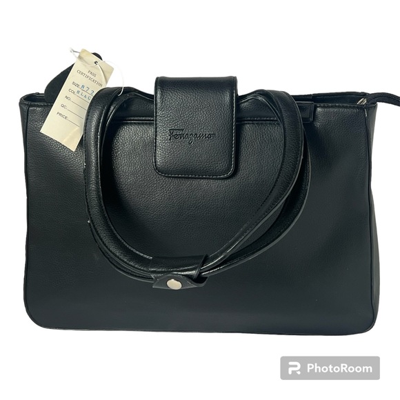 Salvatore Ferragamo Handbags - NWT Vintage Ferragamo Black Ladies Business Handbag w/ unbranded dust cover bag